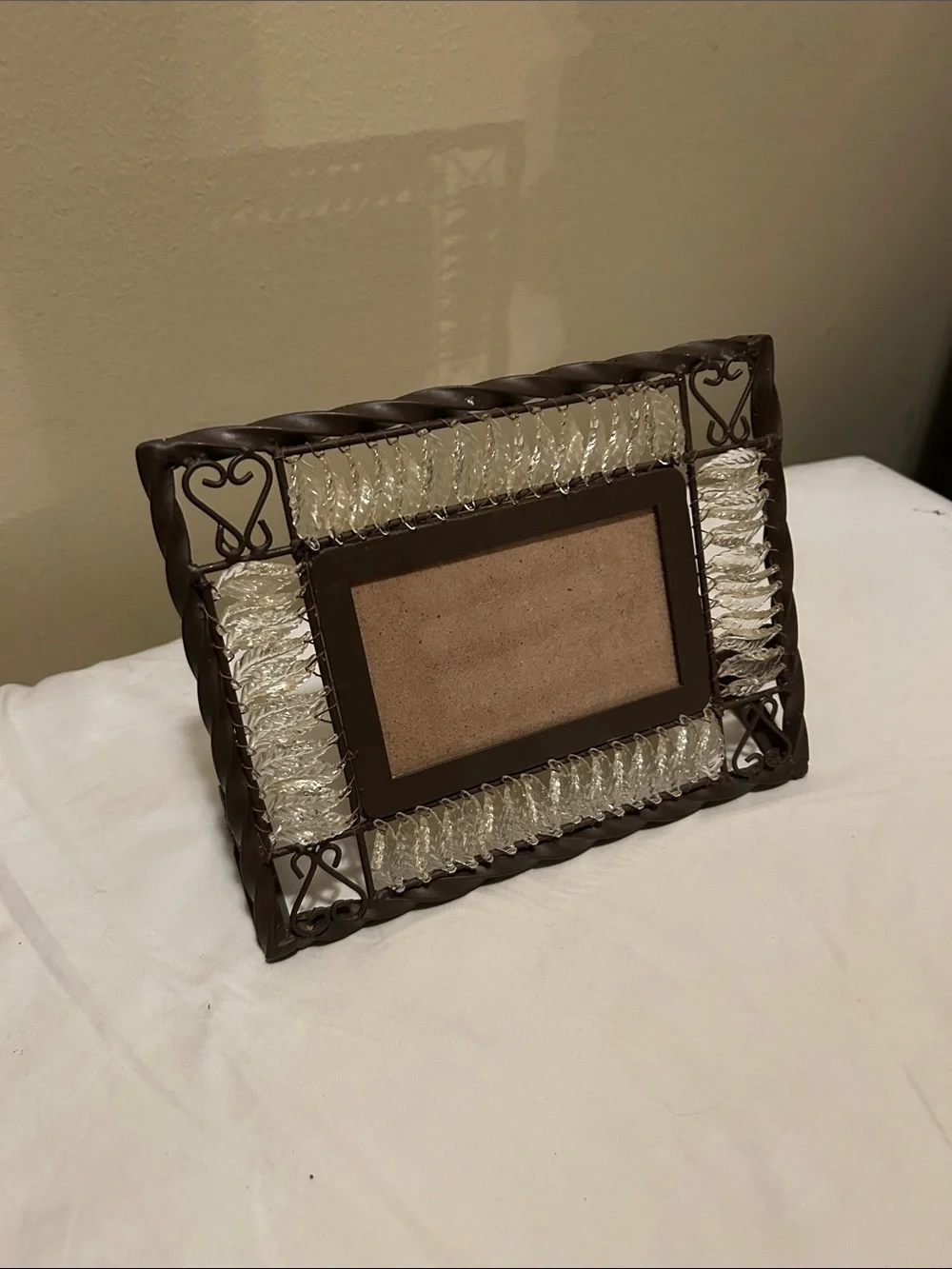 Decorative Brown Photo Frame with Clear Accent Panels